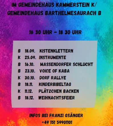 Neues Programm bis Weihnachten